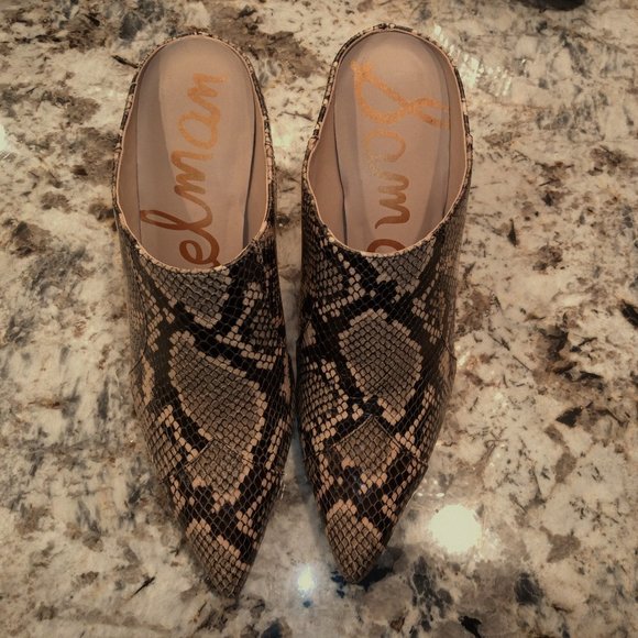 Sam Edelman Reverie 2 Block Heel Snake Mules - Picture 2 of 7